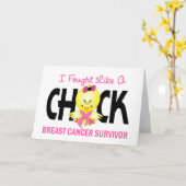 乳がんを克服した人のように戦った カード (黄色い花)