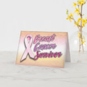 乳がんを克服した人のグリーティングカード カード (黄色い花)