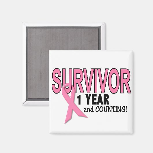 乳がんを克服した人1年と数え方 マグネット (正面/裏面)