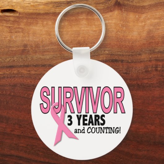 乳がんを克服した人3年と数え方 キーホルダー (正面)