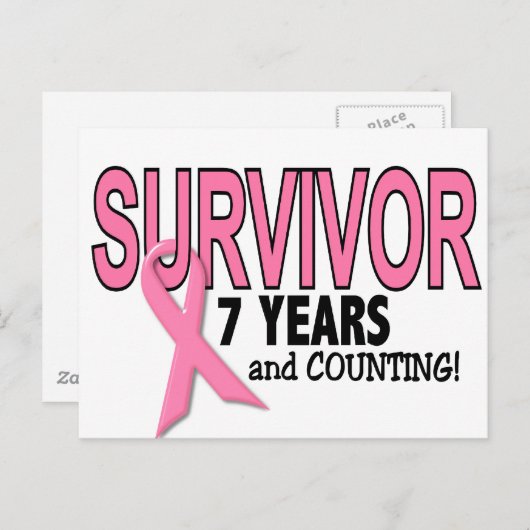 乳がんを克服した人7年と数え方 ポストカード (正面/裏面)