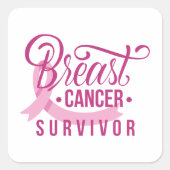 乳がんを克服した人 スクエアシール (正面)