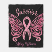 乳がんを克服した人 フリースブランケット (正面)