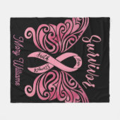 乳がんを克服した人 フリースブランケット (正面(横))