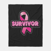 乳がんを克服した人 フリースブランケット (正面)