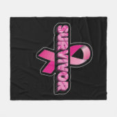 乳がんを克服した人 フリースブランケット (正面(横))