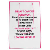 乳がんを克服した人 ミディアムペーパーバッグ (裏面)