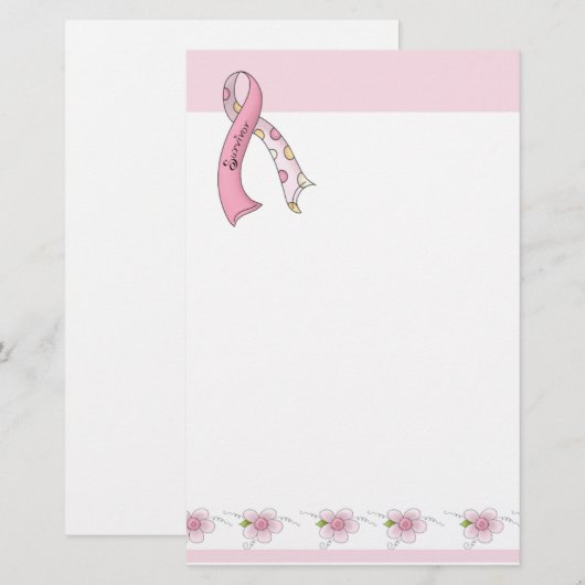 乳がんを克服した人 便箋 (正面/裏面)