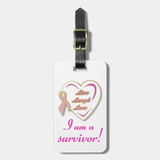 乳がんを克服した手荷物タグ ラゲッジタグ (正面縦)