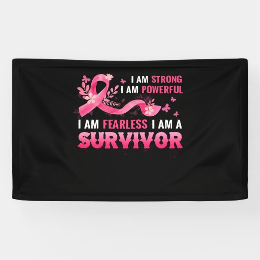 乳がんを克服した月々の乳がん支援 横断幕 (横)