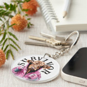 乳がんを克服した牛の白 キーホルダー (正面右)