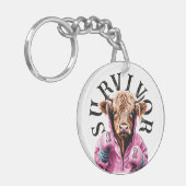 乳がんを克服した牛の白 キーホルダー (正面左)