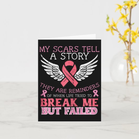 乳がんを克服した私の傷跡が物語を語るアワレ カード (黄色い花)