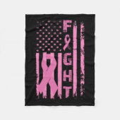 乳がんを克服した米国国旗の認識度 フリースブランケット (正面)