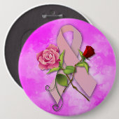 乳がんを克服した者のための閉鎖 缶バッジ (正面&裏面)