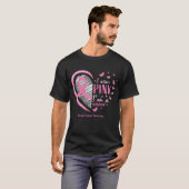 乳がんを克服した認識度ピンクリボン Tシャツ (正面フル)