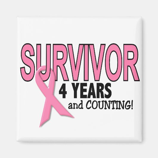 乳がんを克服した4年と数え方 マグネット (正面)