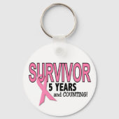 乳がんを克服した5年と数え方 キーホルダー (正面)