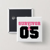 乳がんを克服した5年 缶バッジ (正面&裏面)