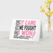 乳がんを克服来して私は勝った カード (黄色い花)