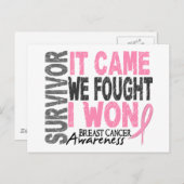 乳がんを克服来して私は勝った ポストカード (正面/裏面)