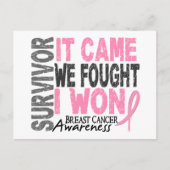 乳がんを克服来して私は勝った ポストカード (正面)