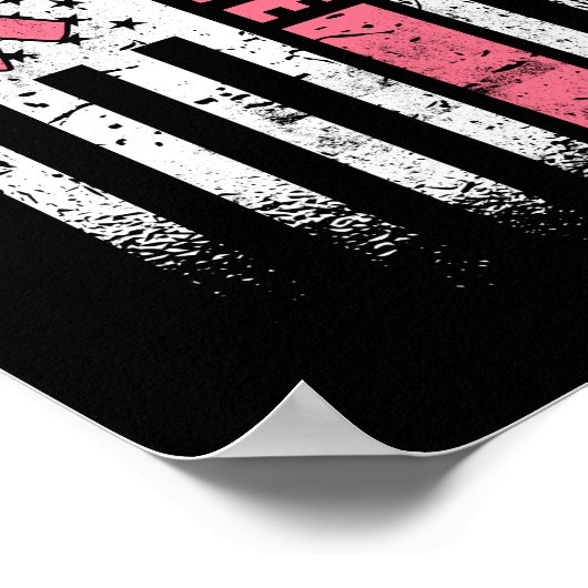 乳がんアメリ信じカ国の国旗のピンクリボン ポスター (角)