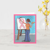 乳がんアーティスト – 認識度グリーティングカード カード (黄色い花)