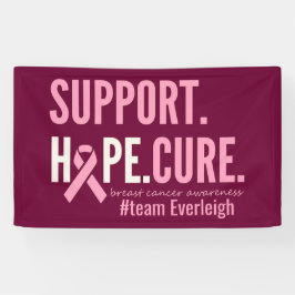 乳がんカスタム名パーソナライズされたのバナー記号 横断幕