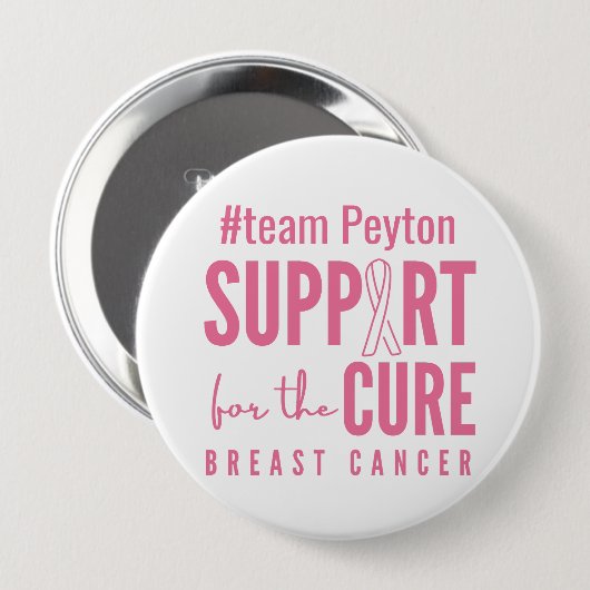 乳がんカスタム#team名サポートボタン 缶バッジ (正面&裏面)