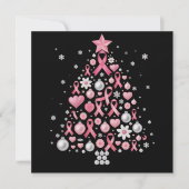 乳がんクリスマスツリーの雪の結晶 Xmas シーズンカード (正面)