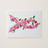 乳がんクリスマスライトリボン ジグソーパズル (横)