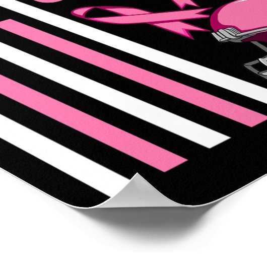 乳がんサッカー米国国旗に取り組む ポスター (角)