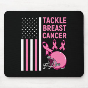乳がんサッカー米国国旗に取り組む マウスパッド