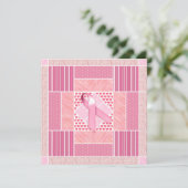 乳がんサバイバーのためのピンクのトリビュート・キルト 招待状 (スタンド正面)