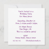 乳がんサバイバーのためのピンクのトリビュート・キルト 招待状 (裏面)