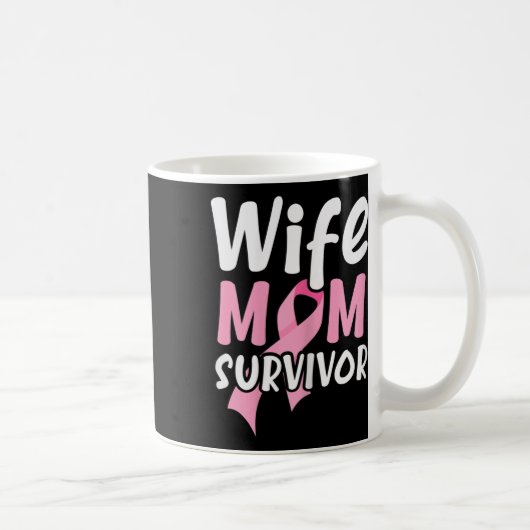 乳がんサバイバーを妻や母として誇りに思い応援する女性用 コーヒーマグカップ (右)
