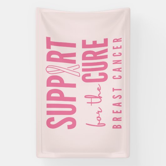 乳がんサポート治療ピンクのバナーの大きな徴候 横断幕 (縦)