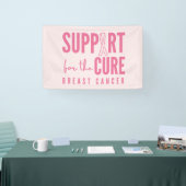 乳がんサポート治療ピンクのバナーの大きな徴候 横断幕 (トレードショー)