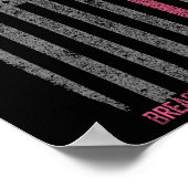 乳がんシャツアメリカ国旗の乳がんA ポスター (角)