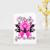 乳がんシャツピンクリボンチアリーダー カード (黄色い花)