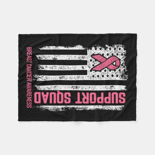 乳がんシャツ支援分隊の乳がんA フリースブランケット (正面(横))