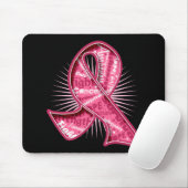 乳がんスローガン透かしリボン マウスパッド (マウス)