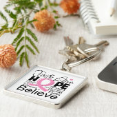乳がんタイポグラフィ信仰ラブホープ キーホルダー (側面)