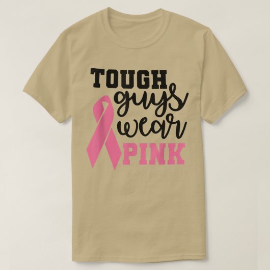 乳がんタフな男の衣服ピンク家族のサポート Tシャツ (デザイン正面)