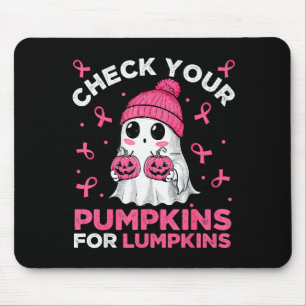 乳がんハロウィーンboo幽霊あなたのカボクをチェック マウスパッド