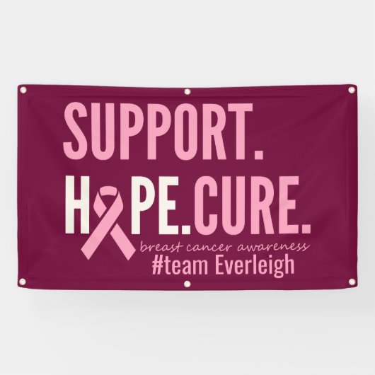 乳がんバカスタムナパーソナライズされたー徴候 横断幕 (横)