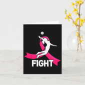 乳がんバレーボールピンクリボンのアウェレと戦う カード (黄色い花)