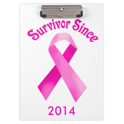 乳がんパーソナライズされたピンクリボンのクリップボード クリップボード (正面)