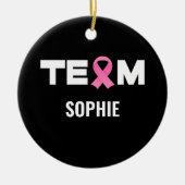 乳がんパーソナライズされた支援チーム認識度  セラミックオーナメント (正面)